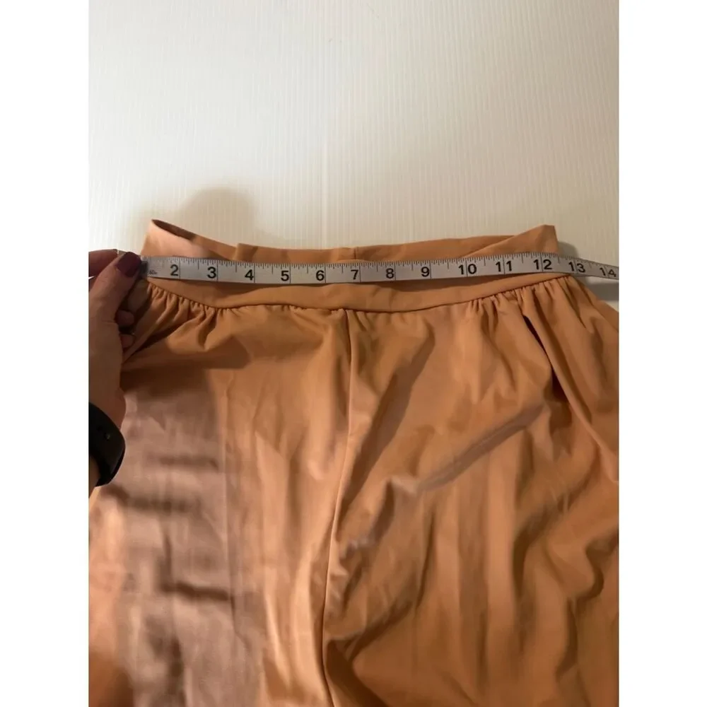 Kelle solo dance costume tan blush pink chasing clouds 2 piece leotard shorts MA